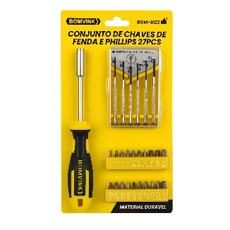 Kit Chaves de Precisão 27 Peças Fenda Phillips Torx Manutenção Celular Notebook Relógio Eletrônicos Profissional------