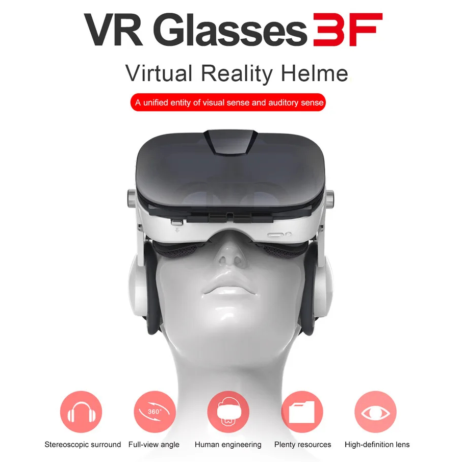 Óculos de Realidade Virtual 3D  Óculos de realidade virtual 3d vr, fone de ouvido, lentes