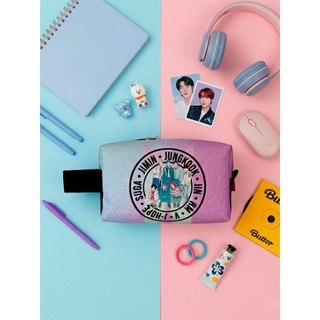 Nécessaire BTS Box Luxo K-Pop Escola Estojo Lápis Organizador Bolsa Maquiagem Viagem Com Alça