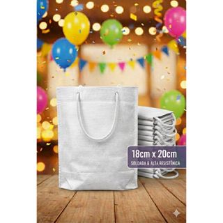 Sacola TNT Gramatura 60 com Alça Cordão-18x20cm Pacote com 10 Unidades, Festas, Diversas Cores em Oferta na Shopee