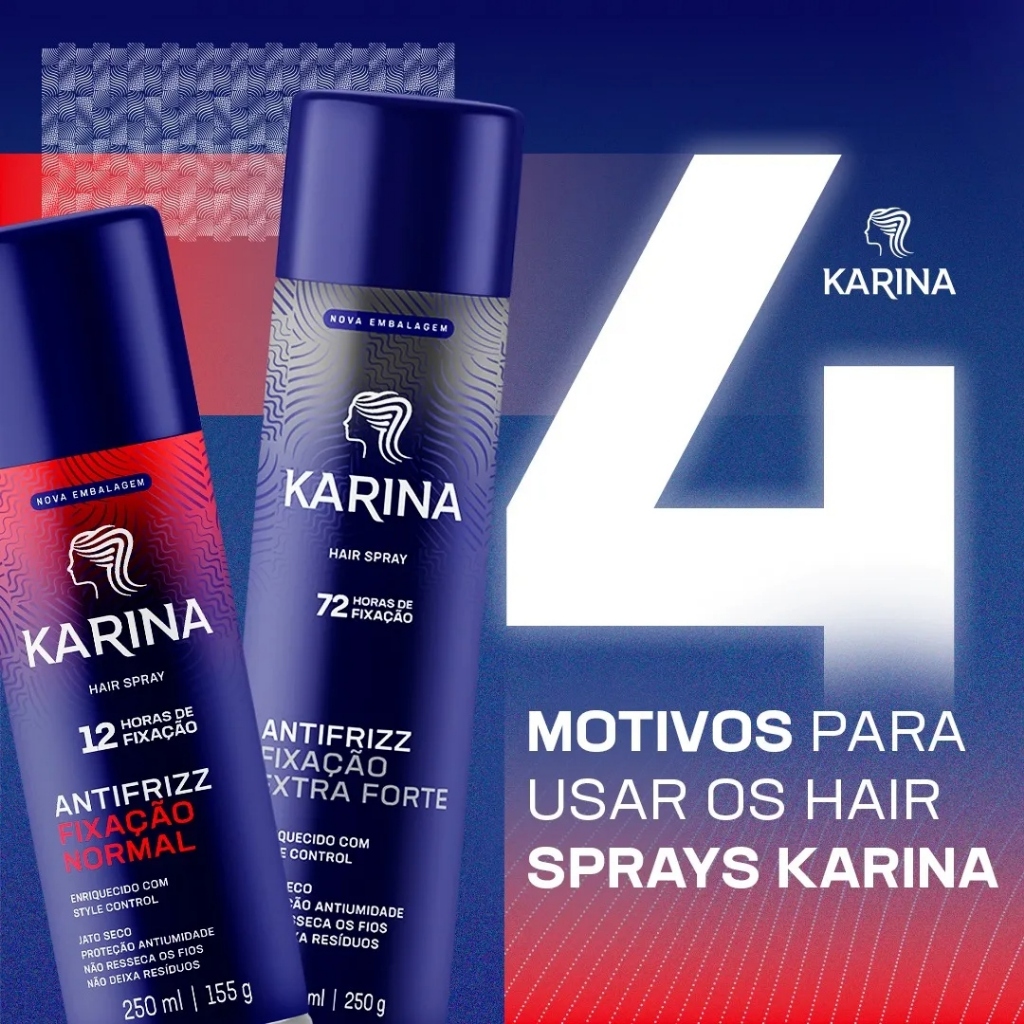 Spray Fixador Karina Fixação Extra Forte 400ml — imagem 2 de 2