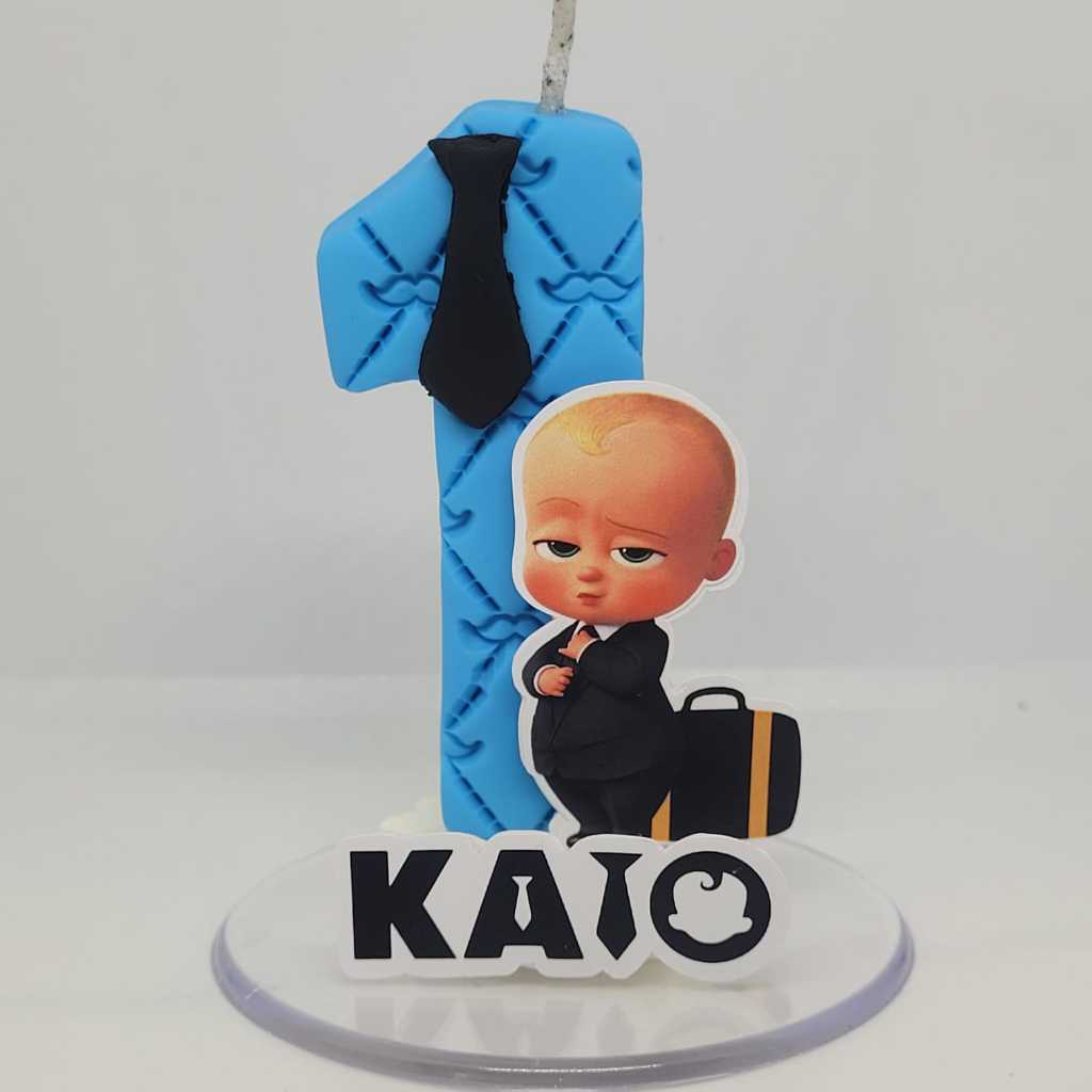 VELA PERSONALIZADA EM BISCUIT, O PODEROSO CHEFINHO COM NOME E PAVIO TOPO DE BOLO VELA PARA BOLO