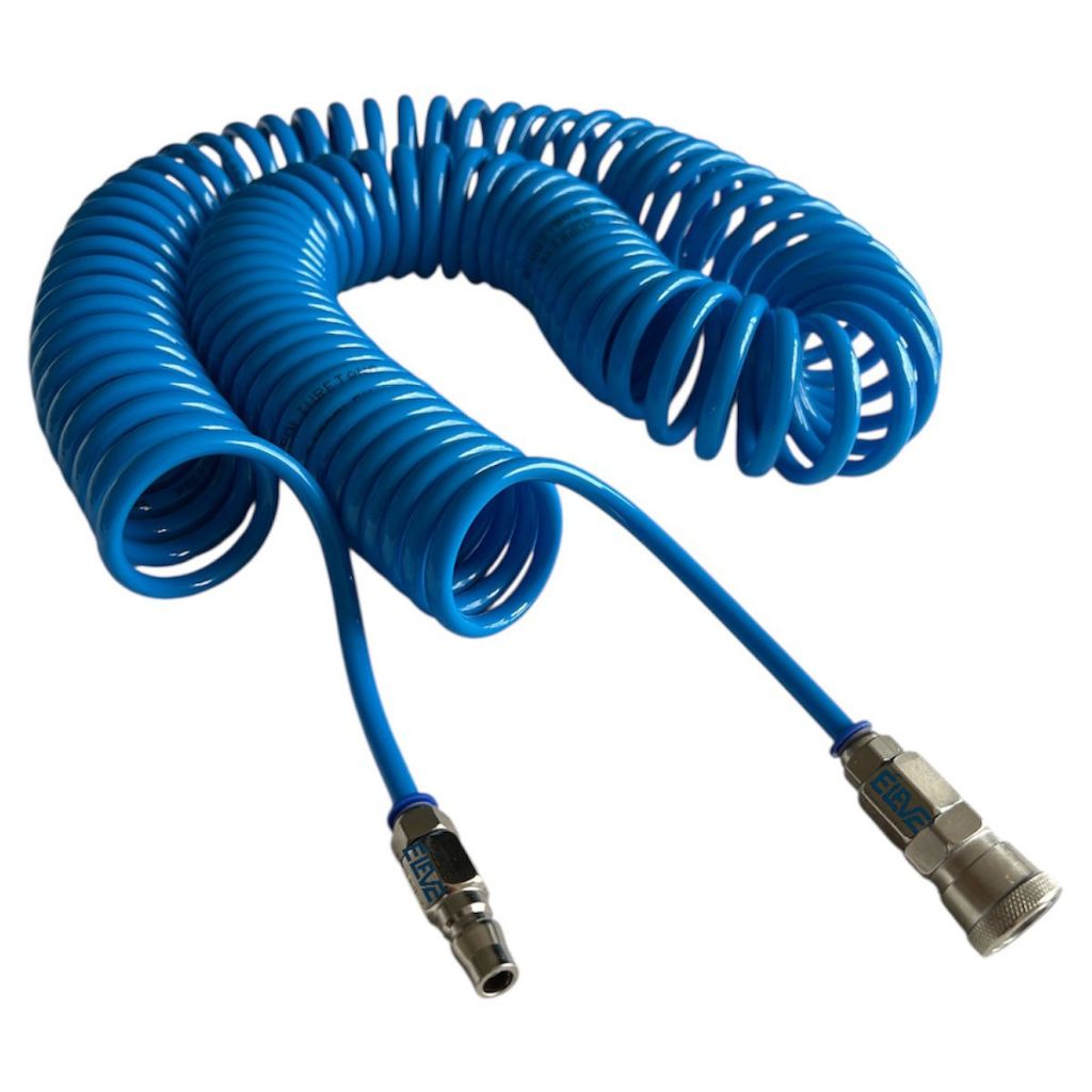 Mangueira Espiral Pu, 15 Metros 8mm Com Conexões