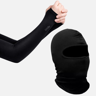 Kit Balaclava + Par Mangas UV50+ Proteção Solar Moto Ciclismo Preto em Oferta na Shopee