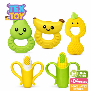 Mordedor Bebê Dentição Látex Natural +4 Meses BPA Free Frutas em Oferta na Shopee