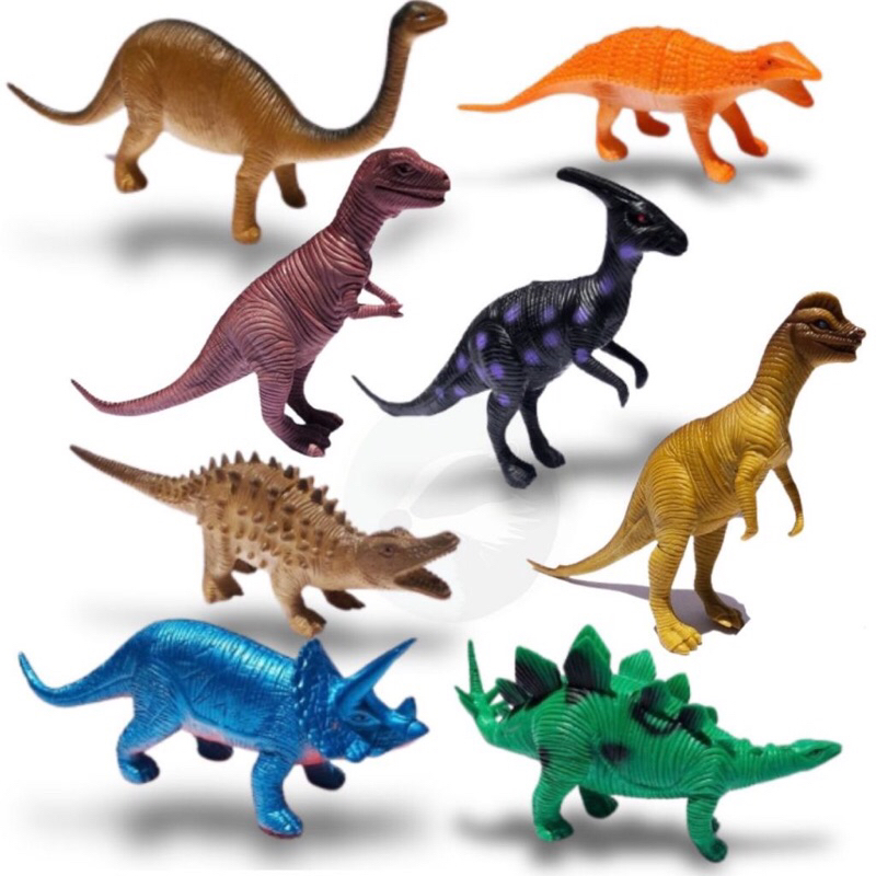 Kit Com 8 Dinossauros Emborrachado - Dino World em Oferta na Shopee