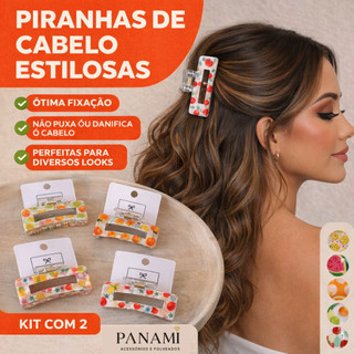 KIT 2 Piranhas de cabelo de frutinha - presilha de cabelo - piranha de cabelo