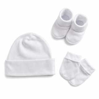 Kit Recém Nascido Bebê Touca Luva E Sapatinho Algodão Macio Enxoval Maternidade em Oferta na Shopee