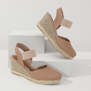 Salto Anabela Feminina Confortável Salto Médio com Corda Natural e Tecido de Juta Ref: 971 em Oferta na Shopee