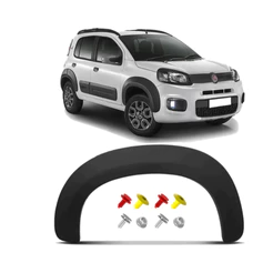 Kit Moldura Paralama Diant Novo Uno Way 2014 2015 2018 2022 Preto + Grampo - Par ou Unidade