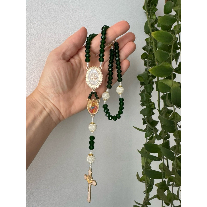 Terço formatura profissão nutrição (ou outra profissão) e São Lucas (ou outro santo) kit com caixa de presente e organza
