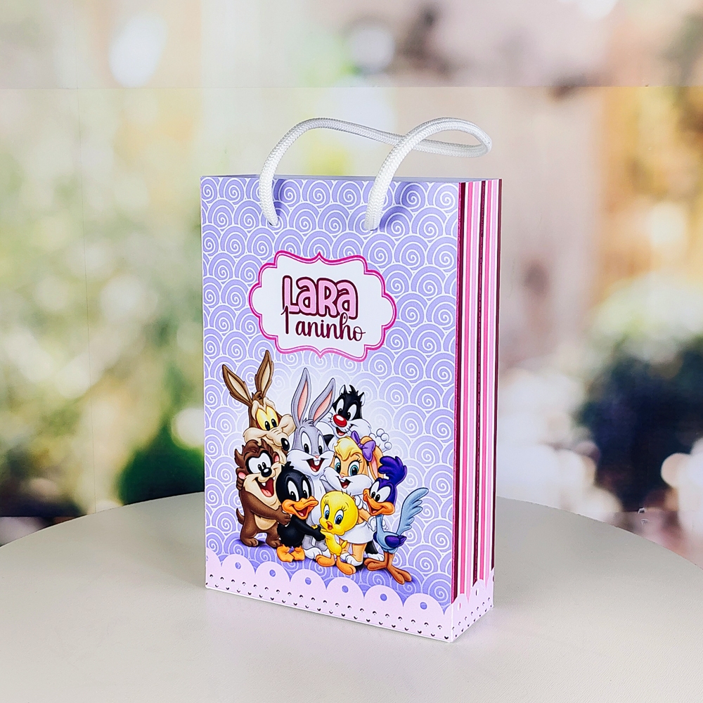 Sacolinha Personalizada P Festa Infantil - Baby Looney Tunes - Pré-Montada Lembrancinha Personalizada