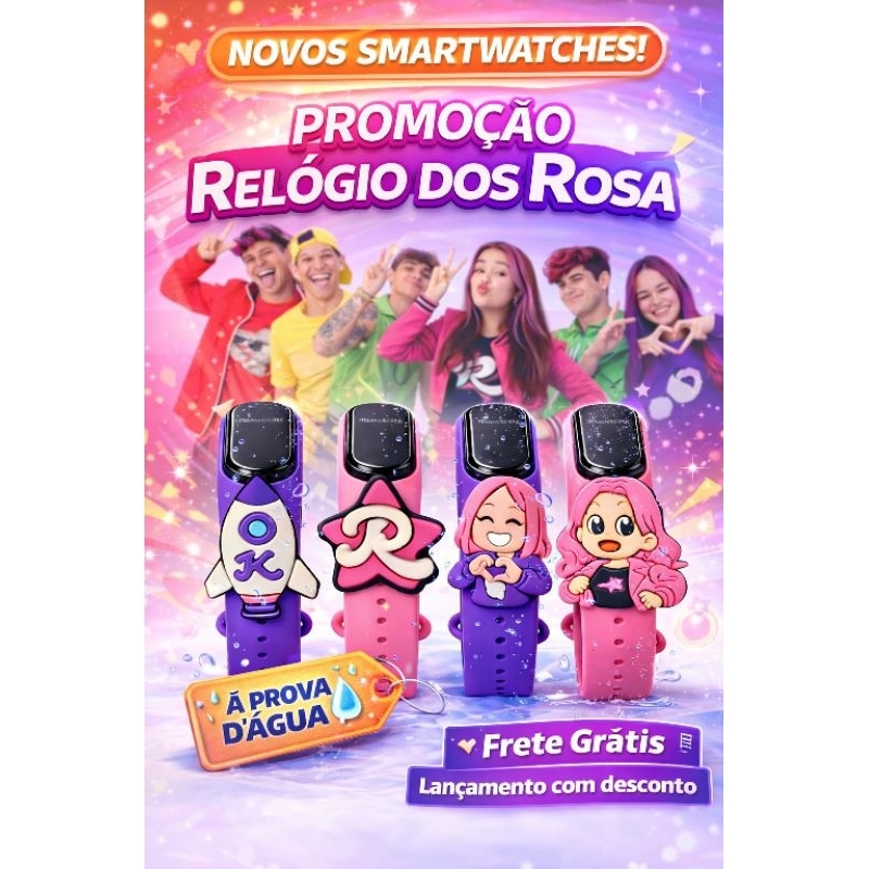 RELÓGIO INFANTIL DOS ROSA – À PROVA D’ÁGUA EMILY VICK / KETLIN