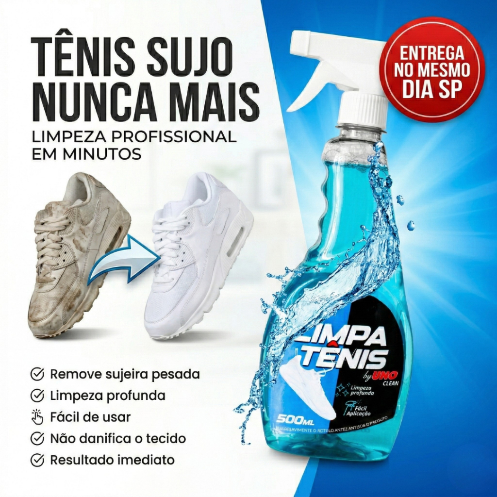 Limpa Tênis Spray Premium Provita 500ml Remove Encardido Sujeira Pesada Branco de Novo