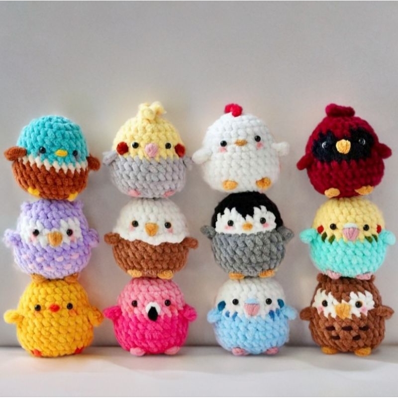 calopsita - pássaros - mini pelúcias - amigurumi - crochê em Oferta na Shopee