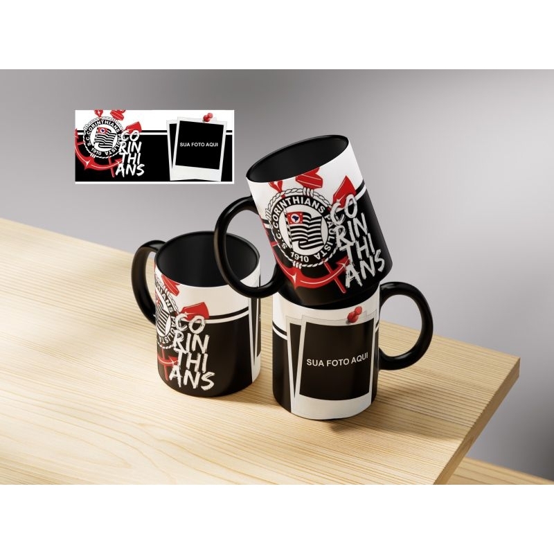 Caneca De Porcelana Estampa Do Corinthians Personalizada Com Sua Foto Xícara Perfeita Para Presente