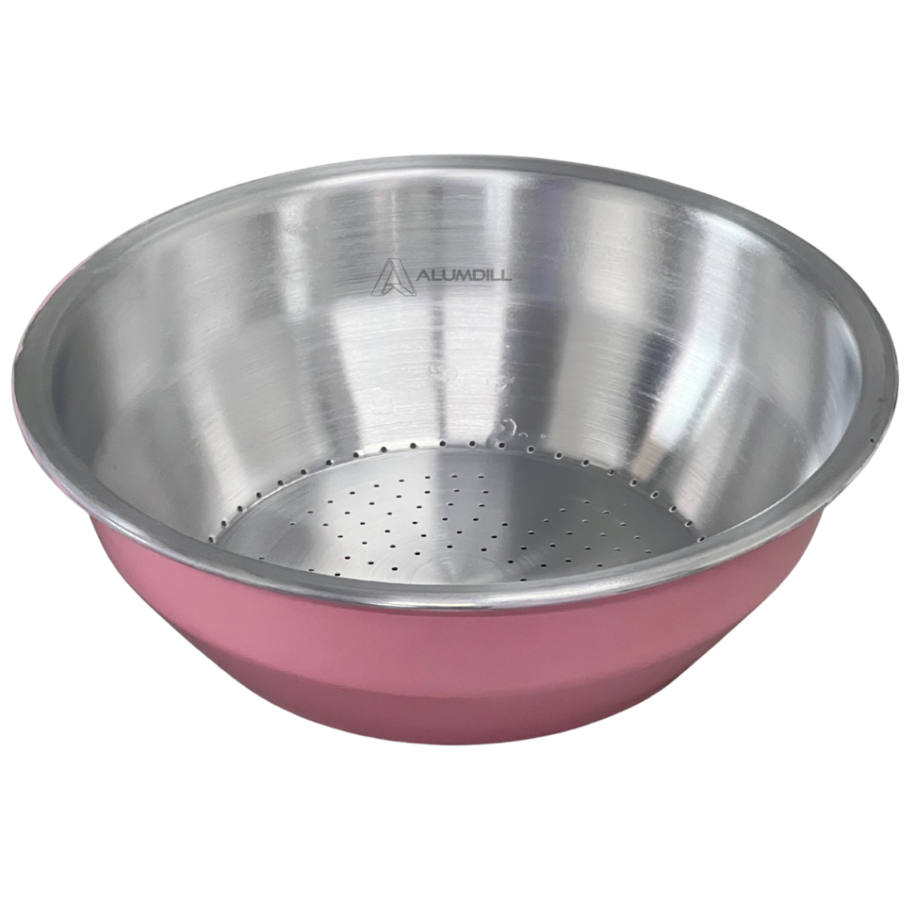 Escorredor Lava Tudo Arroz Macarrão Legumes Massas Em Aluminio 3 Litros Rosa bebe