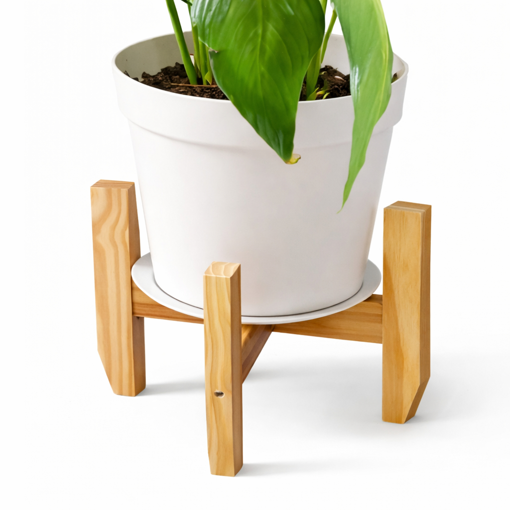 Suporte Multiuso para Vasos de Plantas em Madeira