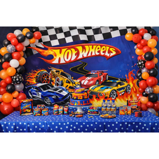 Painel/Banner de Festa Antirreflexo Decoração Infantil Hotwheels/Carros/Pista de corrida em Oferta na Shopee