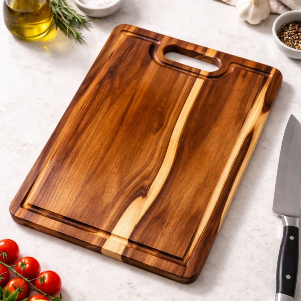 Tábua Churrasco Grande Corte 35x28 Com Alça Para Petisco