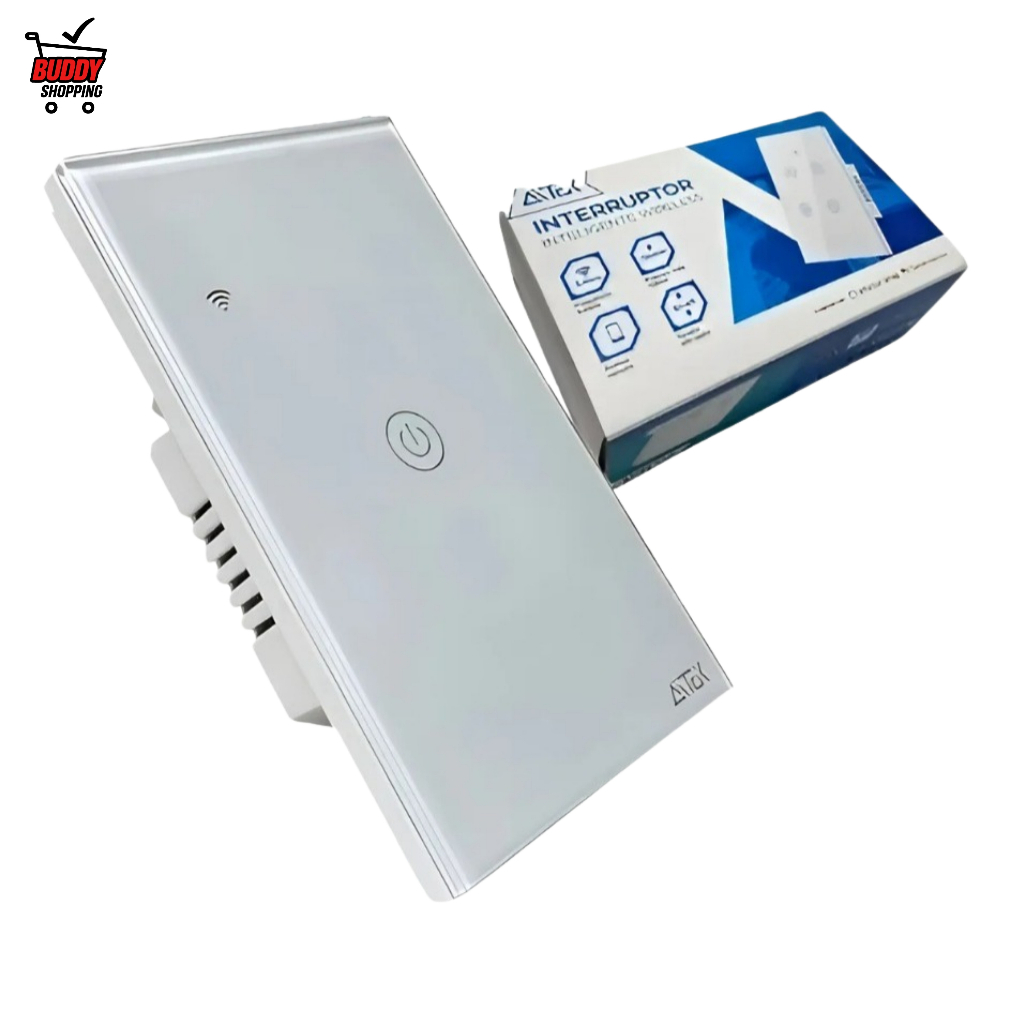 Interruptor Wifi Touch 1 Botão Inteligente Tuya Alexa Google Aitek em Oferta na Shopee