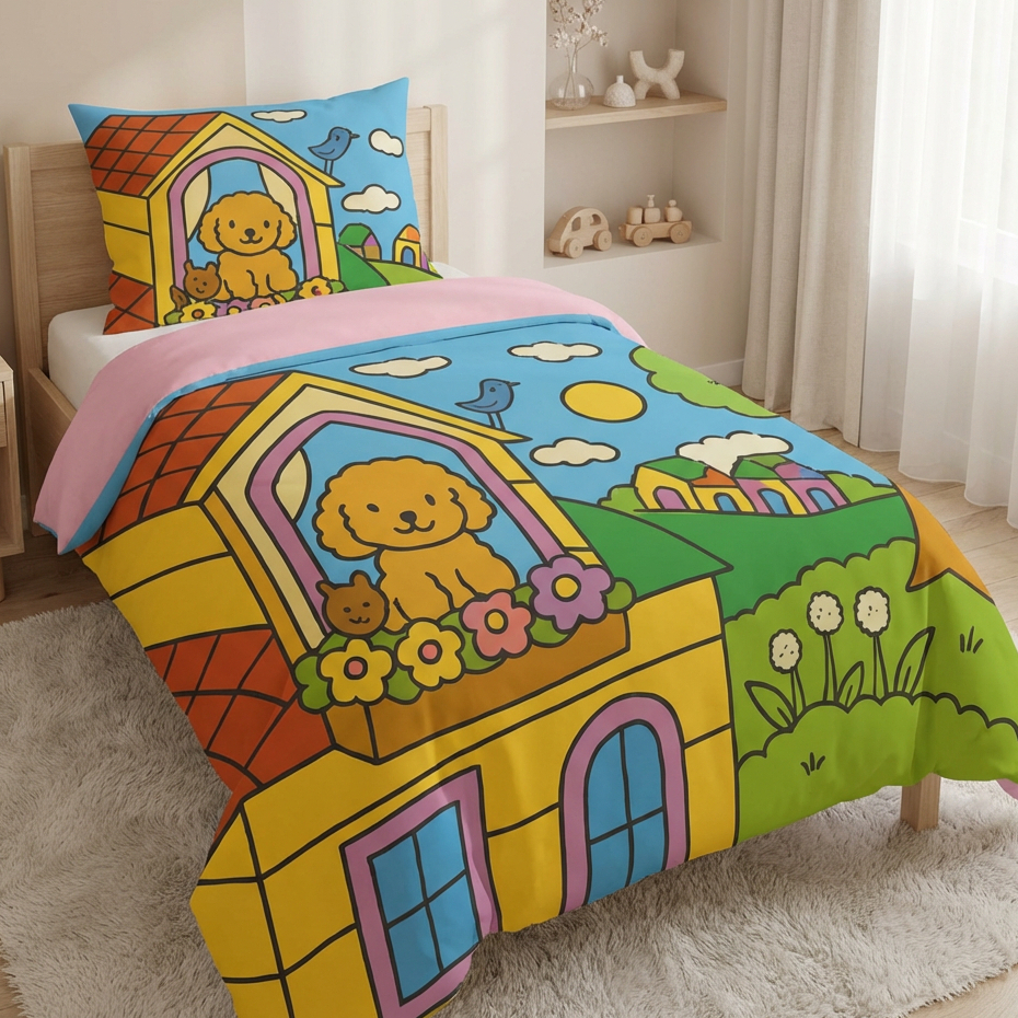 EDREDOM INFANTIL BOB | 2 PEÇAS | PERSONAGEM | SOLTEIRO | 1 FRONHA | 600 FIOS PREMIUM |