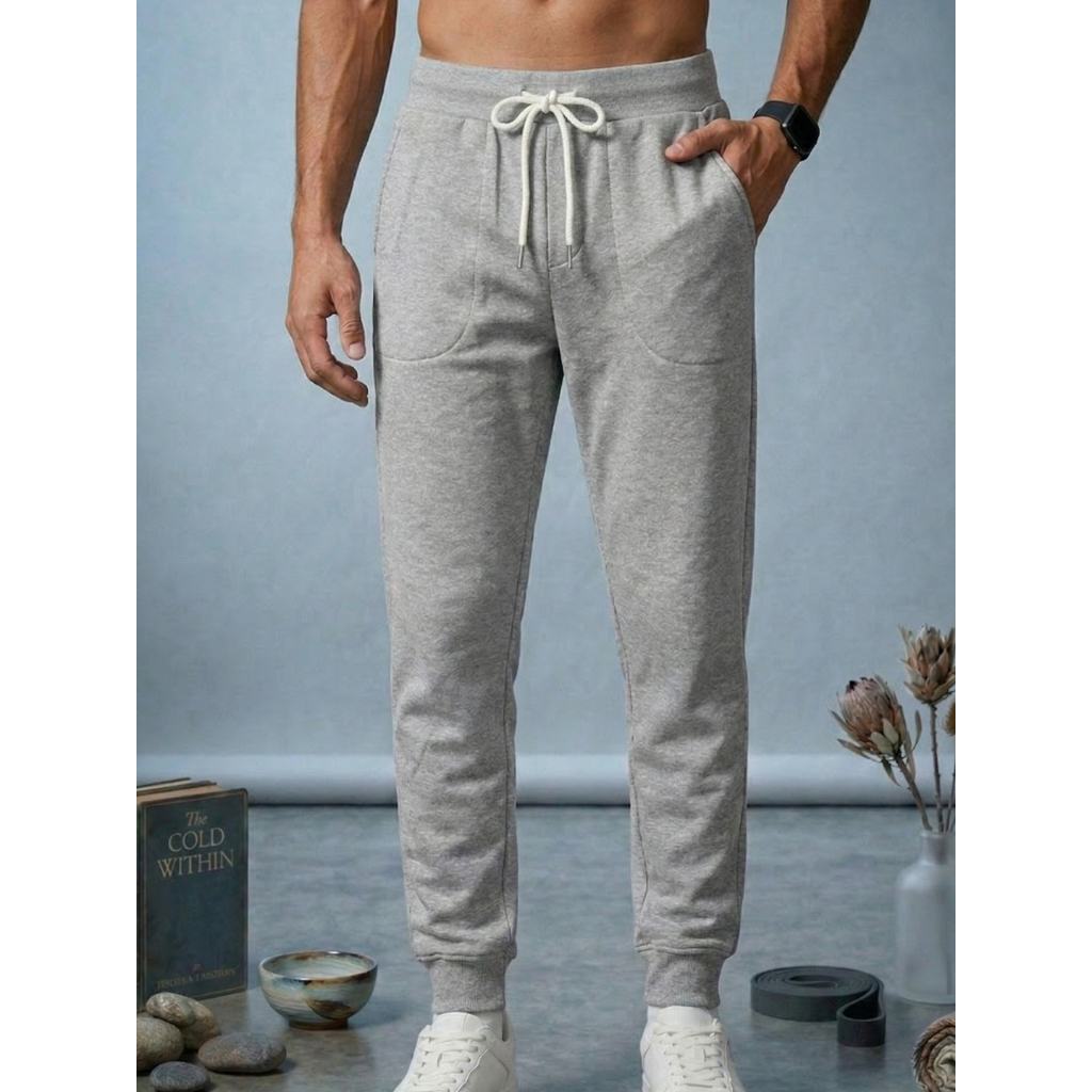 Calça Masculina de Moletom Quentinha com Punho Elastico - PRETO/CINZA ENVIO DE FÁBRICA em Oferta na Shopee