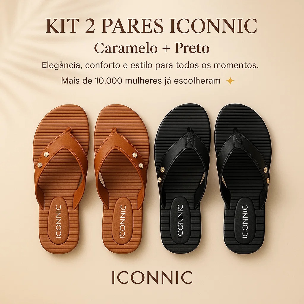 KIT 2 Pares Sandália Ortopédica Feminina Anatômica com Brilhos Leve Confortável Moda 2025 34-39