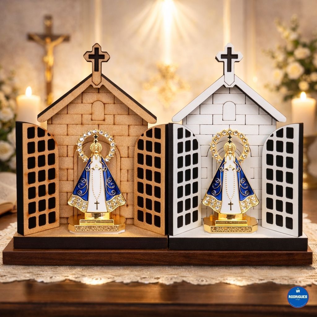 Kit 2 Capelinha Oratório Nossa Senhora Aparecida MDF