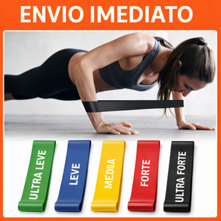 Kit 5 Faixas Elásticas Mini Band Original – Treino Funcional, Academia, Pilates e Fisioterapia | 5 Níveis de Resistência em Oferta na Shopee