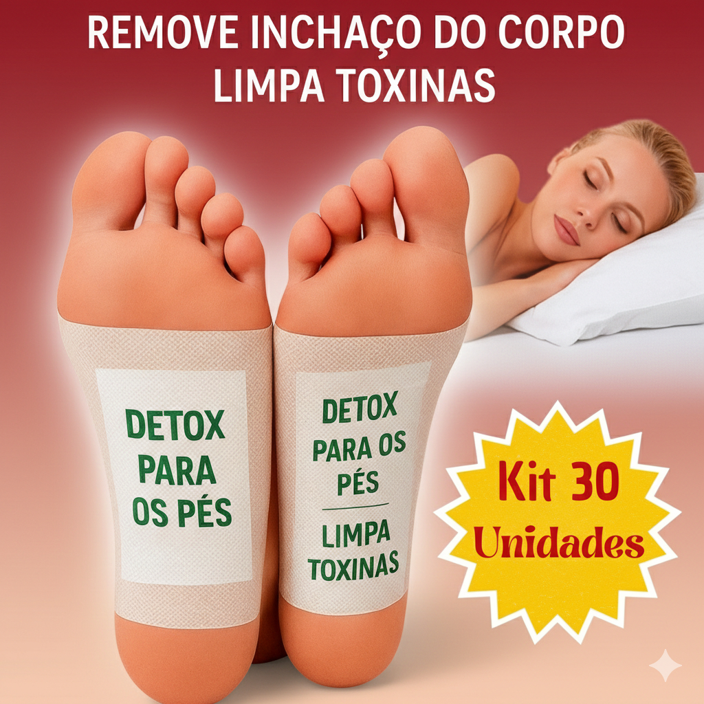 Kit 30 Detox Para os Pés Natural – Elimina Toxinas Alivia - Bem Estar e Saúde, Sono Melhor e Energia