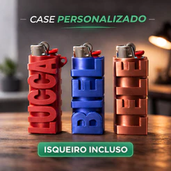 Capinha Capa Case Isqueiro Porta BIC Personalizado Seu Nome Apelido Exclusivo Antifurto Presente