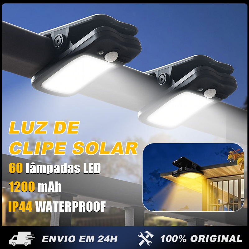Lâmpada Solar Clip 3 Modos, LED Super Brilhante Para Jardim Impermeável em Oferta na Shopee