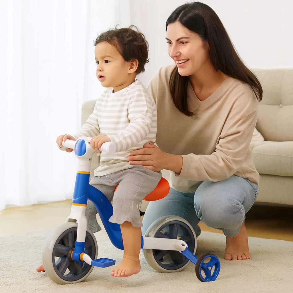 Bicicleta Infantil Azul Brinquedo Andador Veículo Passeio Criança Motinha Pedalar Presente