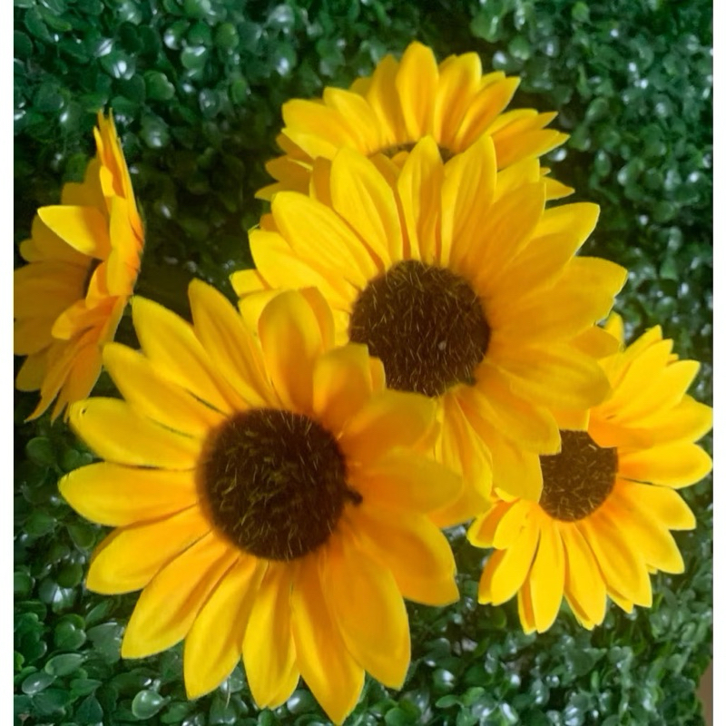 BUQUÊ DE GIRASSOL GRANDE | 30CM | COM 5 FLORES GRANDES | ARTIFICIAL | DECORAÇÕES | ANIVERSÁRIO | DIA DAS MÃES | CASA