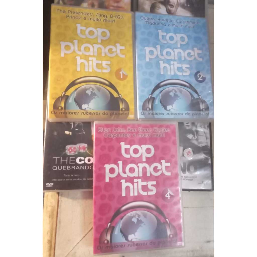 Dvd top planet hits - Vol 1-2-4 - Excelentes - Sting B52-s Prince Madonna Roxette eagles carpenters erasure INXS A-ha