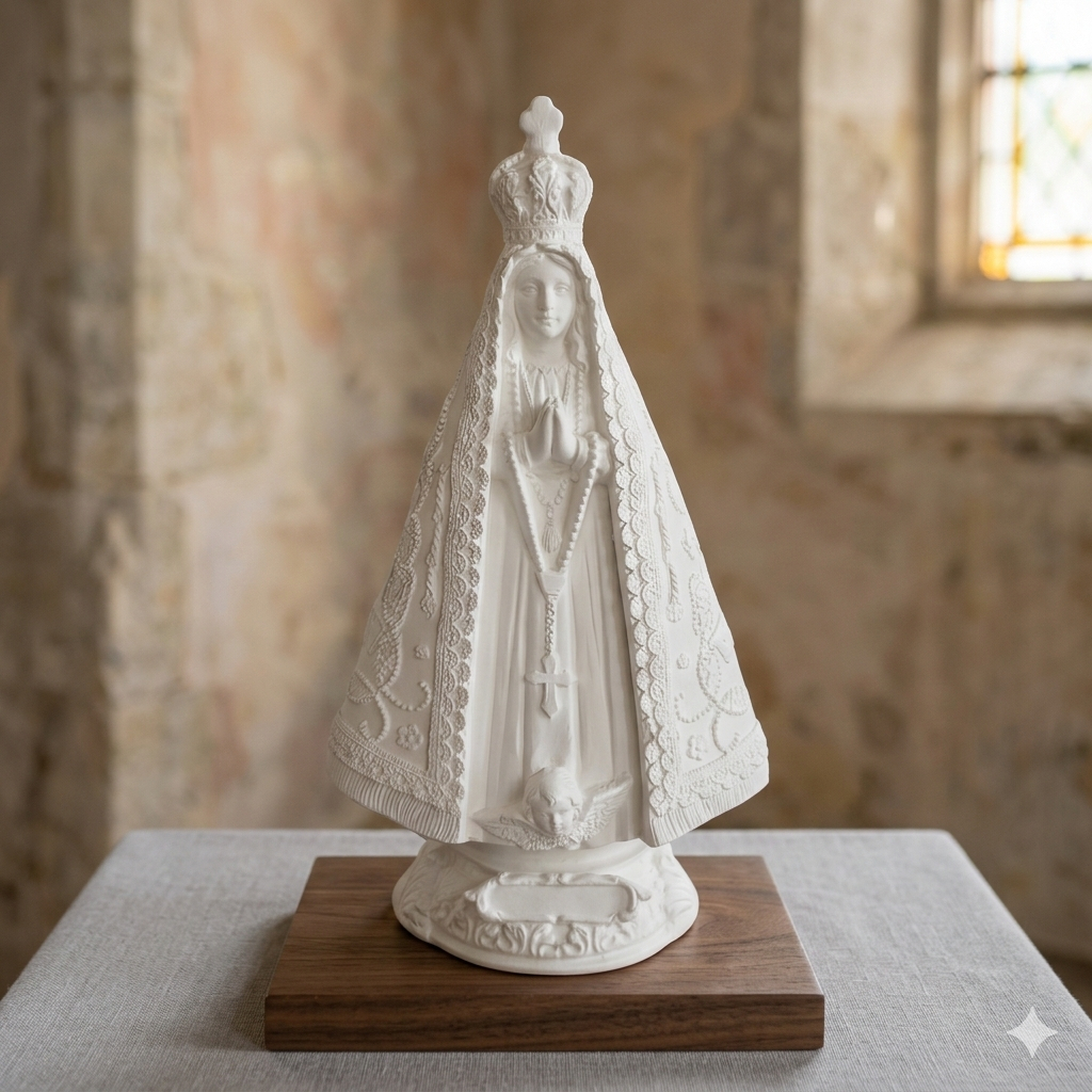Kit 2 4 ou 6 Nossa Senhora Aparecida 15cm Gesso Cru Branco Imagem Sacra Religiosa Artesanato Decoração