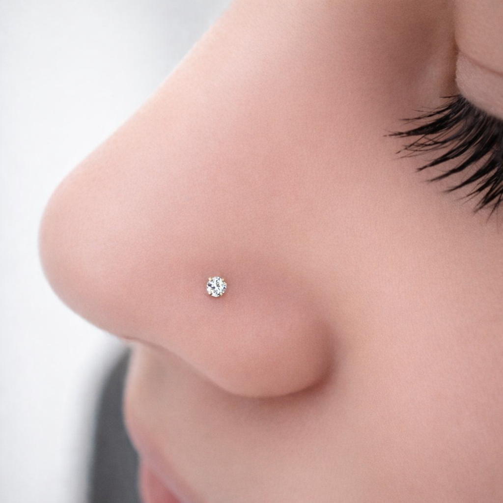 piercing de nariz aço cirúrgico inoxidável pedra pedrinha ponto de luz cor prata barato pequeno antialergico em Oferta na Shopee