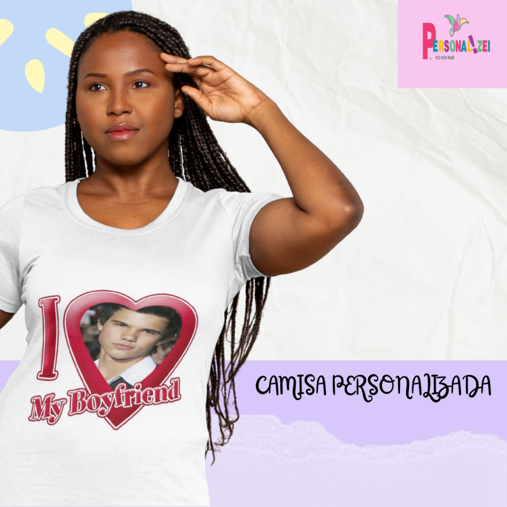 Camisa Crepúsculo Jacob I Love My Boyfriend Camiseta Fã Jacob Presente