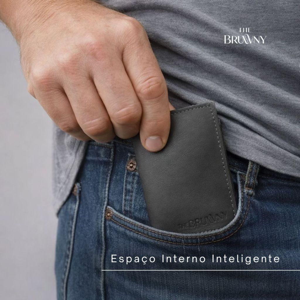 Carteira Masculina Porta Cartão Pequeno Slim Couro Legitimo CNH Dinheiro Cartões