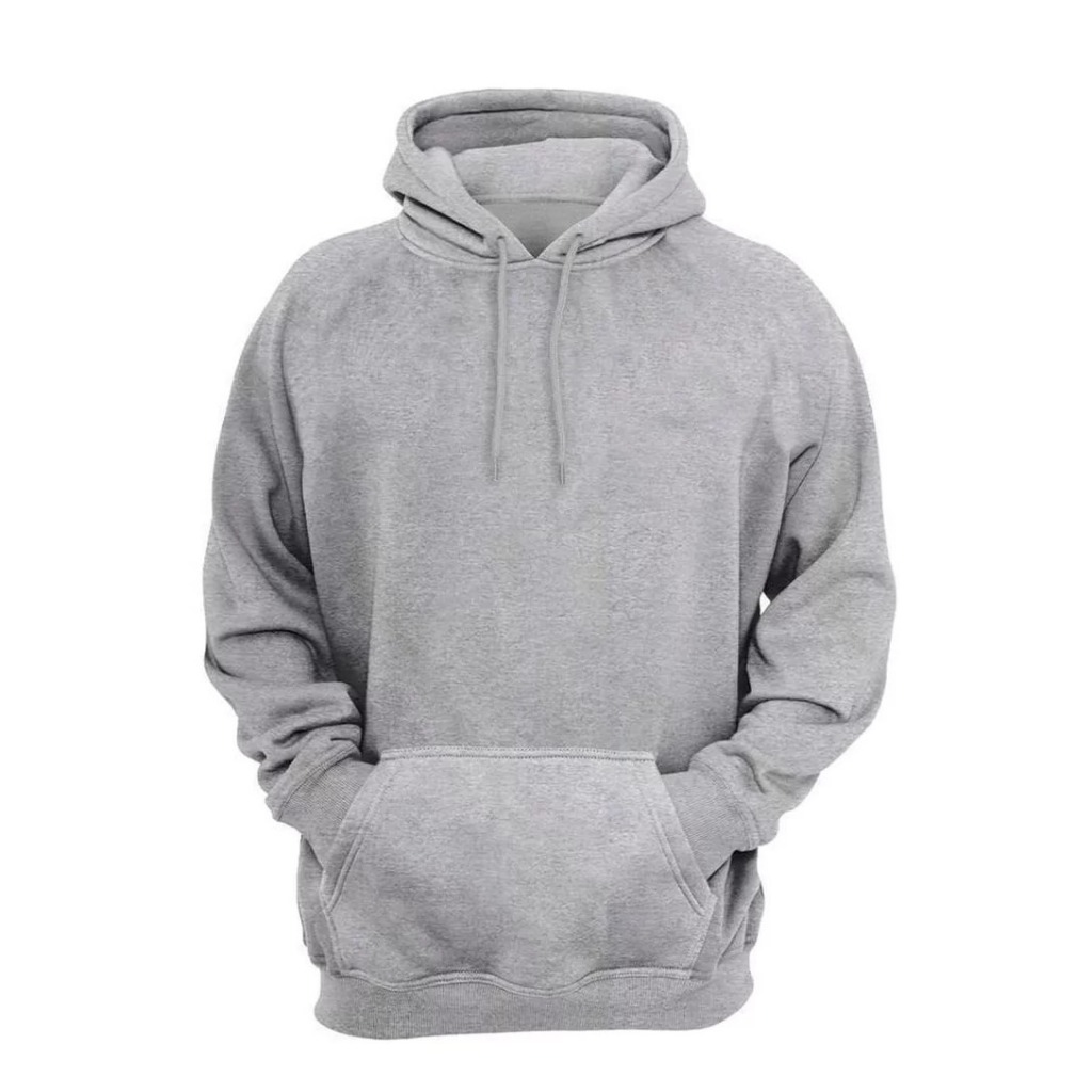 Moletom Canguru Com Capuz e Bolso Sem Estampa Liso Unissex Blusa Flanelado Masculino Feminina