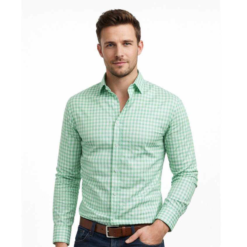 Camisa Masculina Xadrez Casual Confortável em Oferta na Shopee