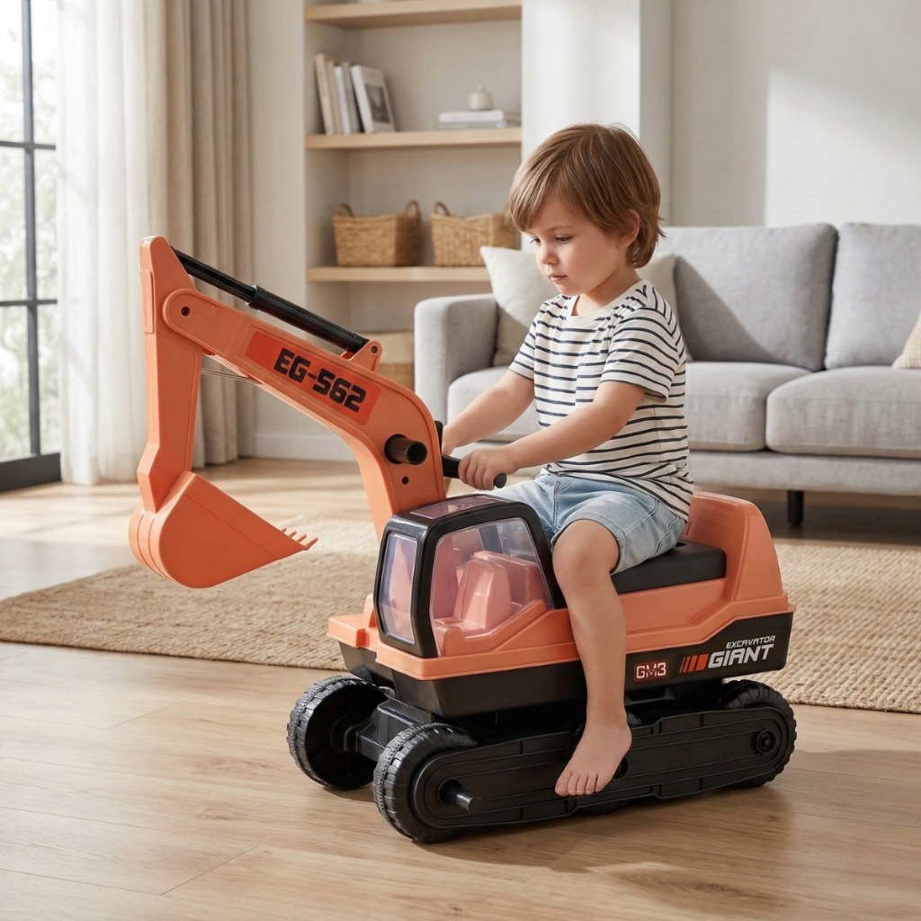 Brinquedo de Escavadeira Infantil Gigante 62CM Trator Retroescavadeira Até 50 Kg em Oferta na Shopee