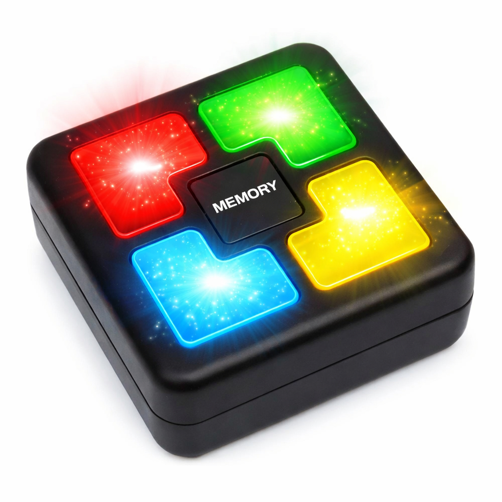 Jogo da Memória Eletrônico Genius Luz Som Quatro Cores Sequência Infantil