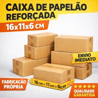 Caixa de papelão 16x11x6 PAC Sedex 300 unidades caixa de correio pequena em Oferta na Shopee