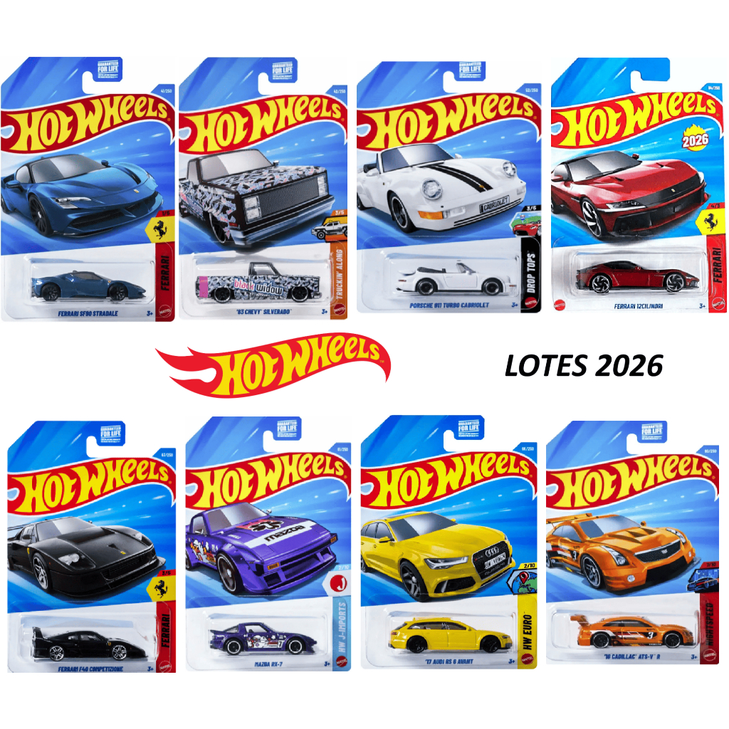 Hot Wheels Básicos/Mainline 2026 – Atualizado todo dia - Modelos Inéditos - Ferrari, Porsche e Outro