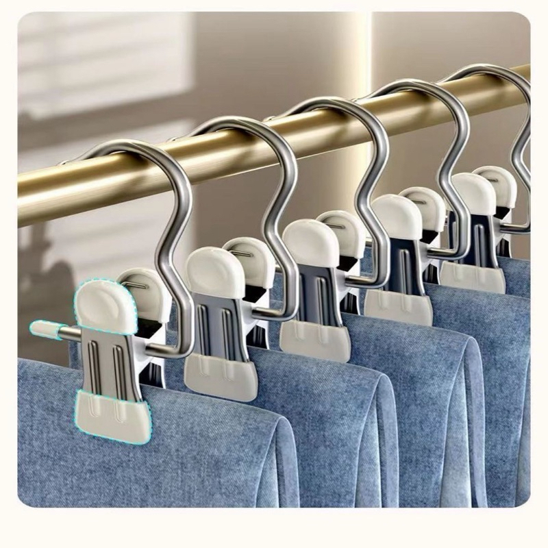 KIT/10 pçs Clip Anti-Ferrugem De Economia De Espaço Para Cabide Calças De Chapéu De Gancho De Viagem Clipes De Roupa