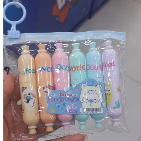 Kit 6 carimbos  Happy Ocean – Estilo Fofo com Bolsinha