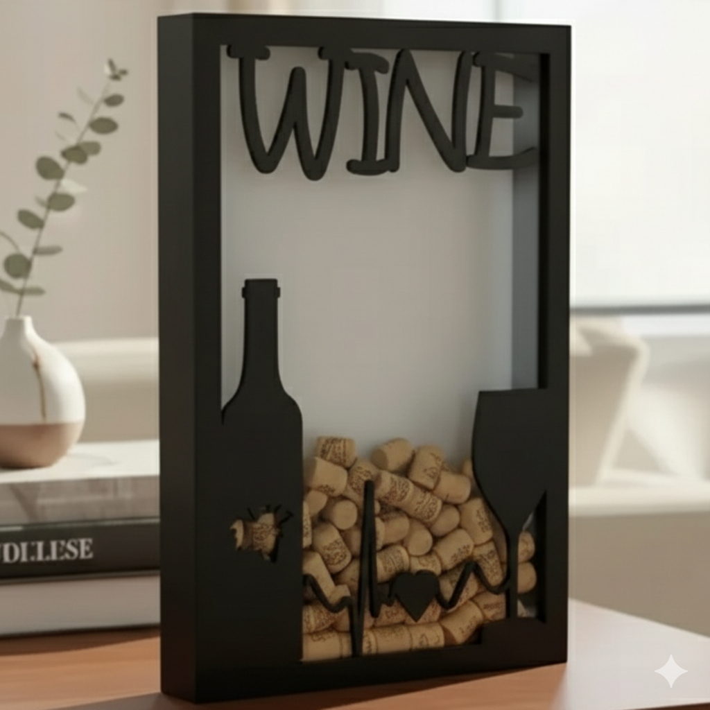 Suporte Quadro Porta Rolhas de Parede - Premium Vinho Adega  - Decoração Bar Sala Área Gourmet
