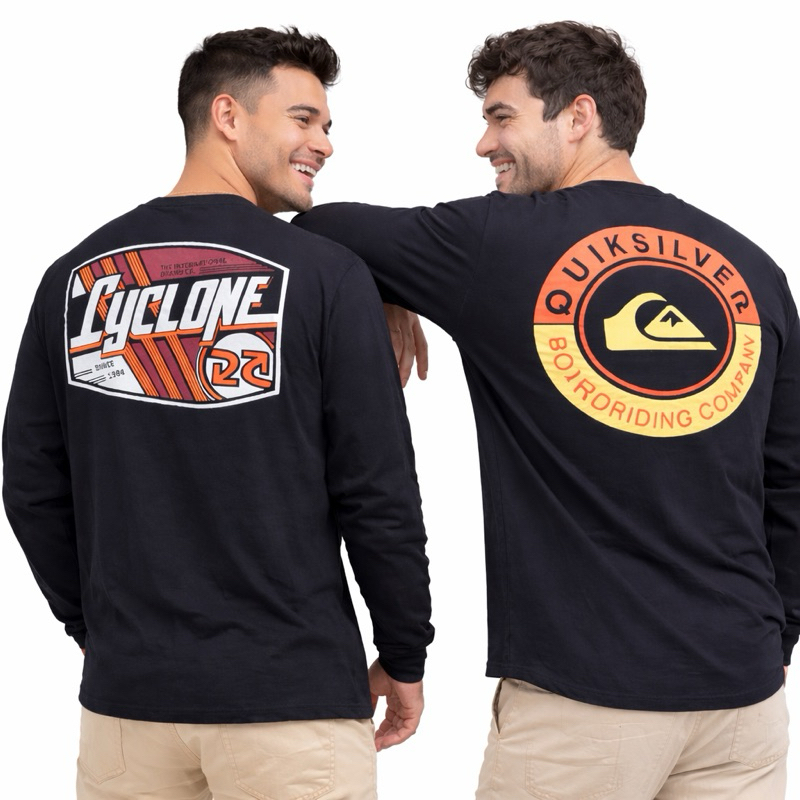 Camiseta Manga Longa Masculina Estampa Quik Cyclone  | Malha 30.1 Penteada | Conforto Premium